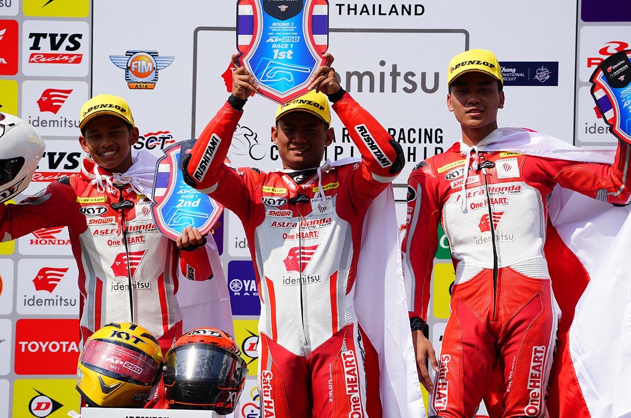 Astra Honda Racing Team Sapu Bersih Podium Pada Balapan Pertama ARRC Thailand