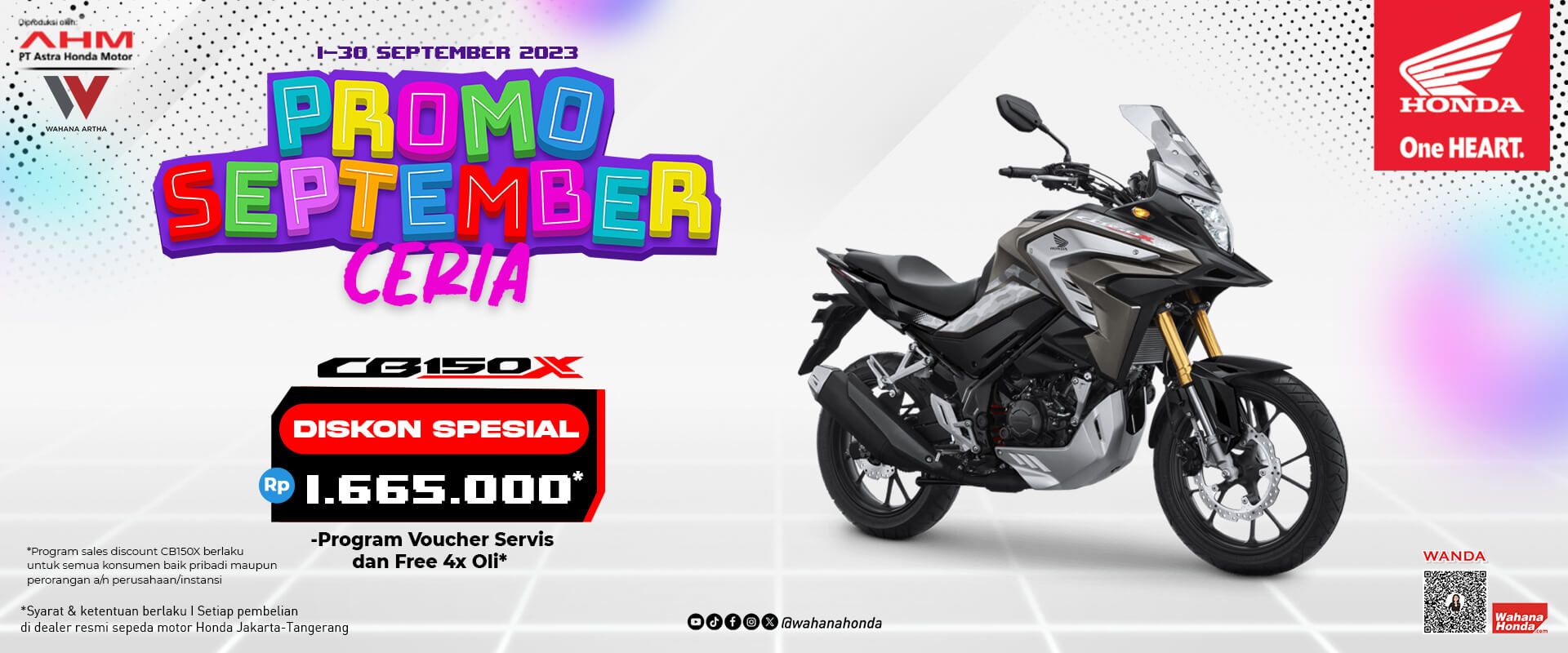 Promo Honda CB150X  Periode September 2023