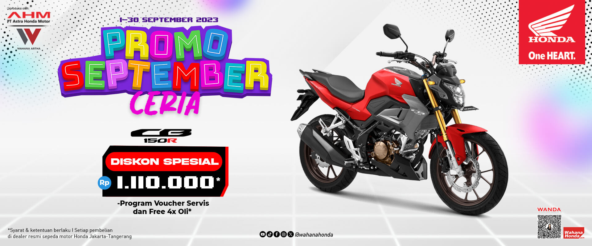Promo Honda CB150R  Periode September 2023