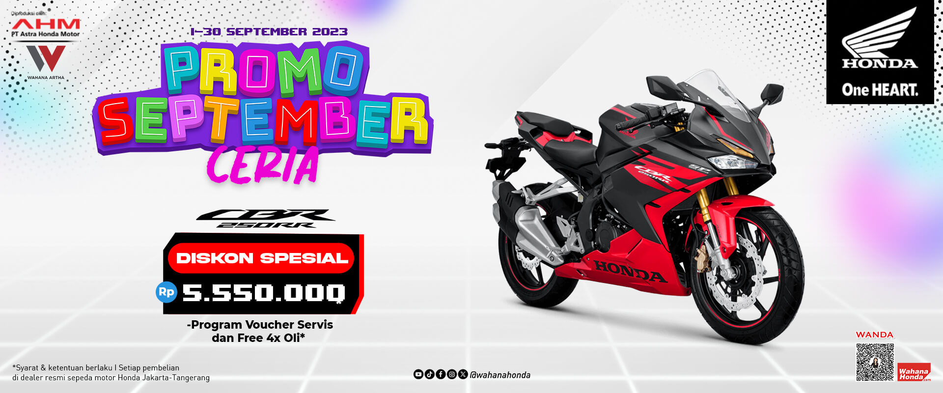 Promo Honda CBR250RR Periode September 2023