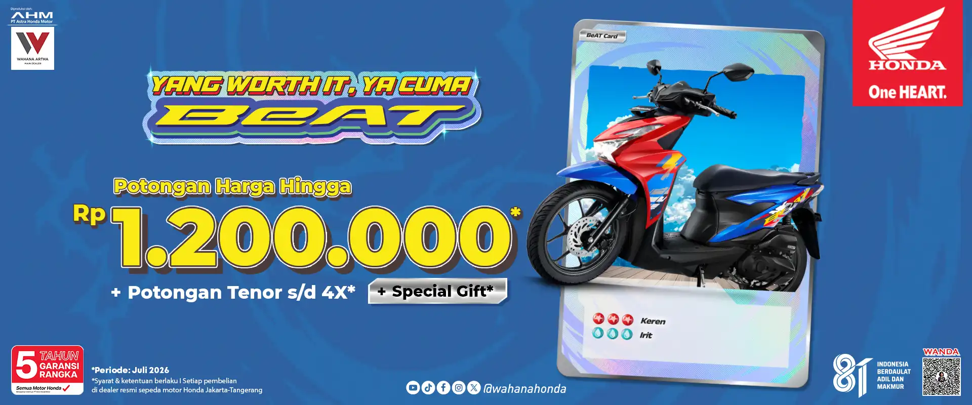Honda BeAT Periode Juli 2026